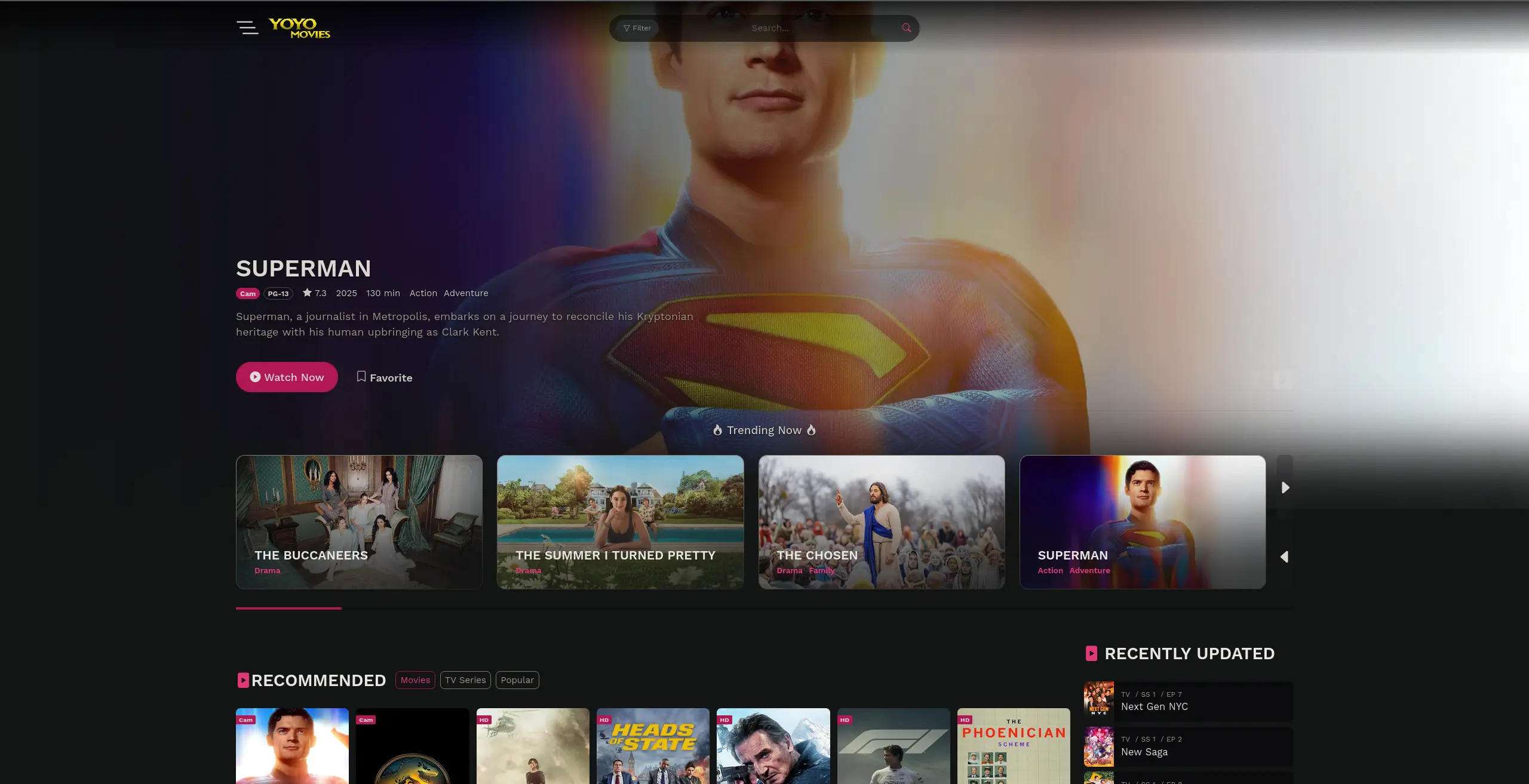 Page d'accueil de yoyomovies 2025